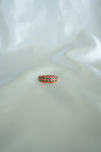 Pink & Green Checkered Ring