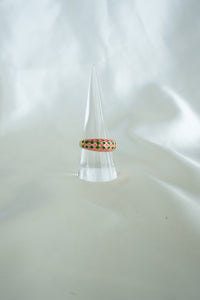 Pink & Green Checkered Ring