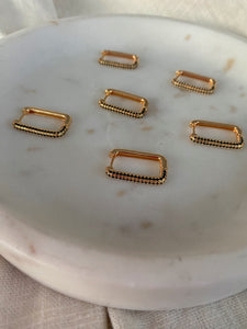 Black Pavè Square Hoops