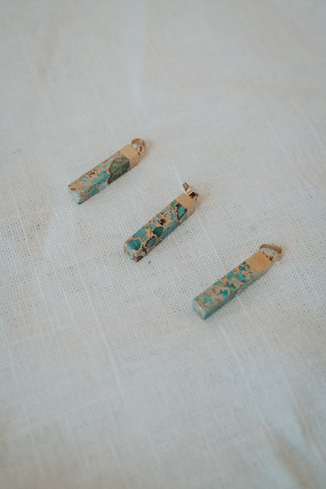 Gold Dipped Turquoise Charm