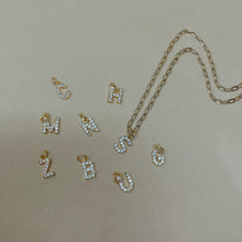 Load image into Gallery viewer, Mini Pavè Initial Necklaces