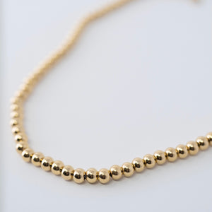Gold Beaded Necklace + Bracelet